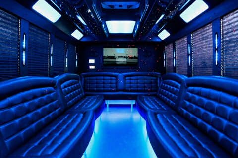 Huntington Beach 36 Passenger Party Bus Interior